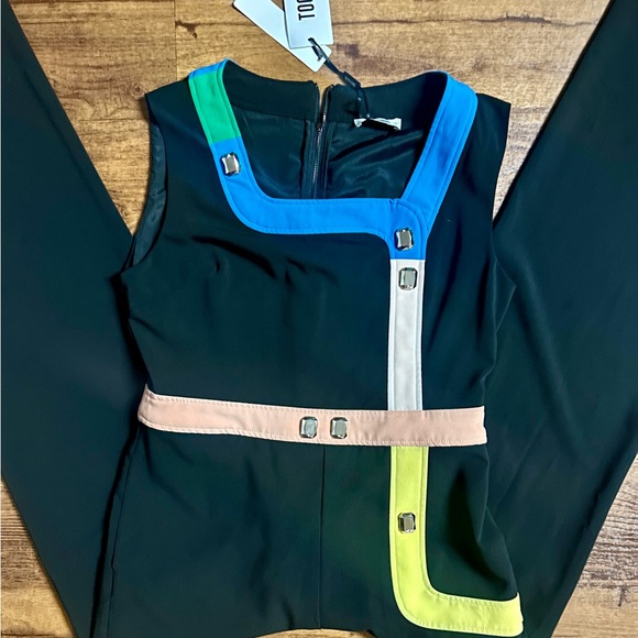 Too Tang • Large • Black W/ Color Block • Bling Diamond Stones • Jumpsuit • New - Picture 6 of 16